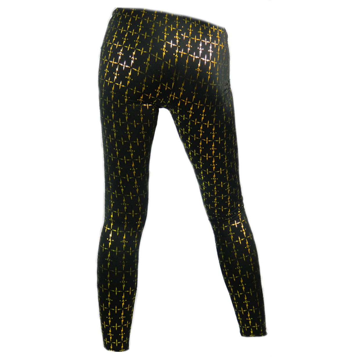 Rubberfashion Kreuz Leggings - glänzende Leggin mit Kreuzmuster bis zur Hüfte für Frauen